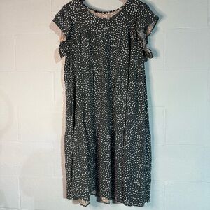 Bloomchic Green And White Dot Swing Dress